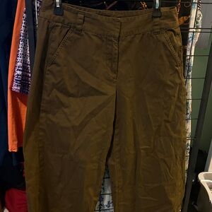 Brown Casual wide leg capri